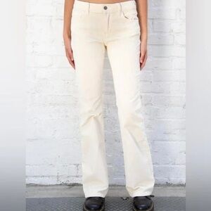 Brandy Melville Cream Corduroy Flare Pants